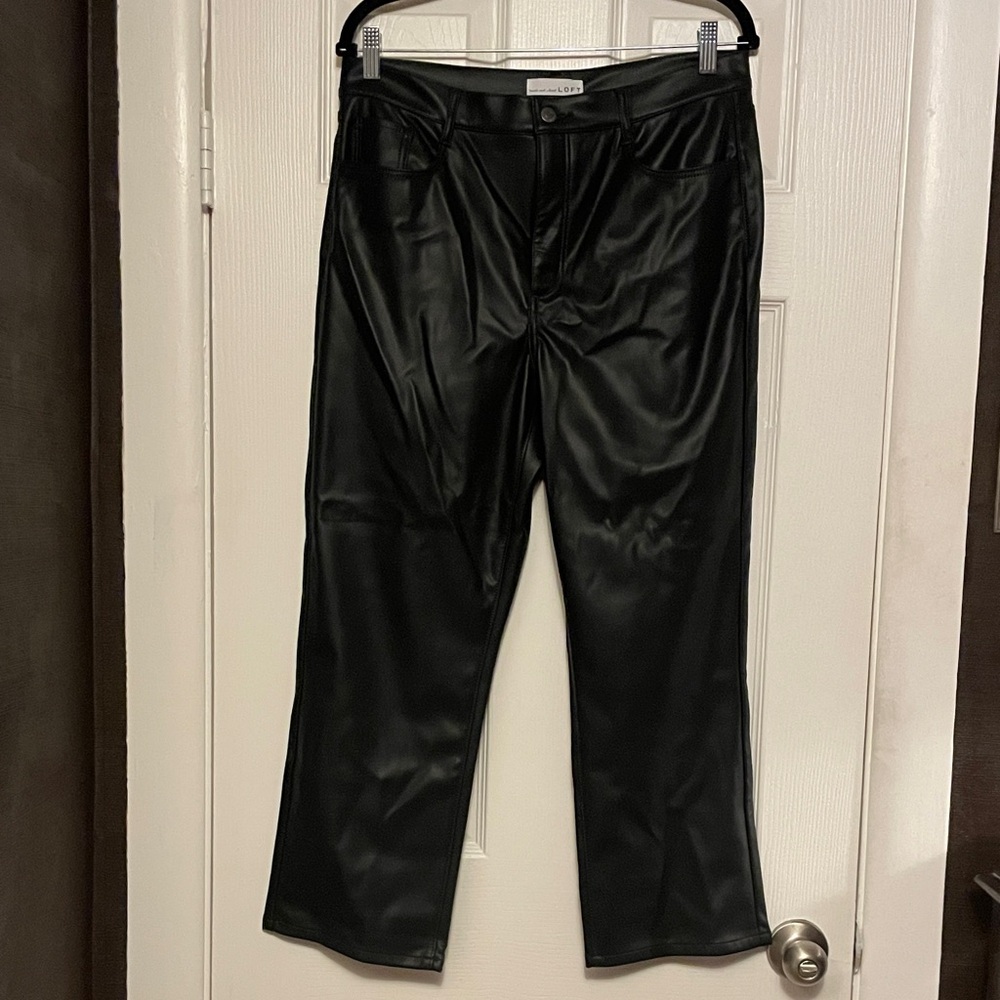 Loft five pocket faux leather pants